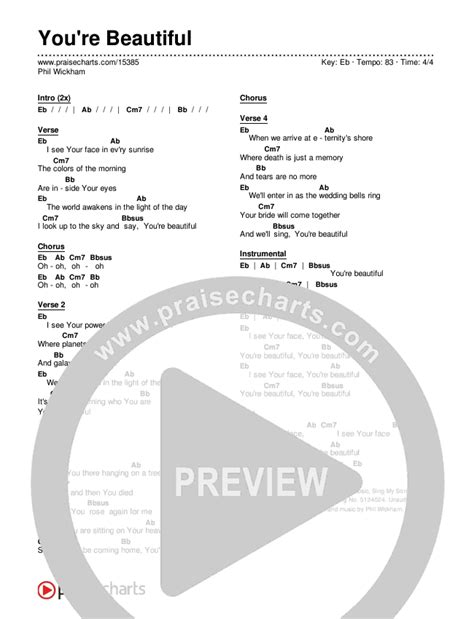 your beautiful phil wickham chords